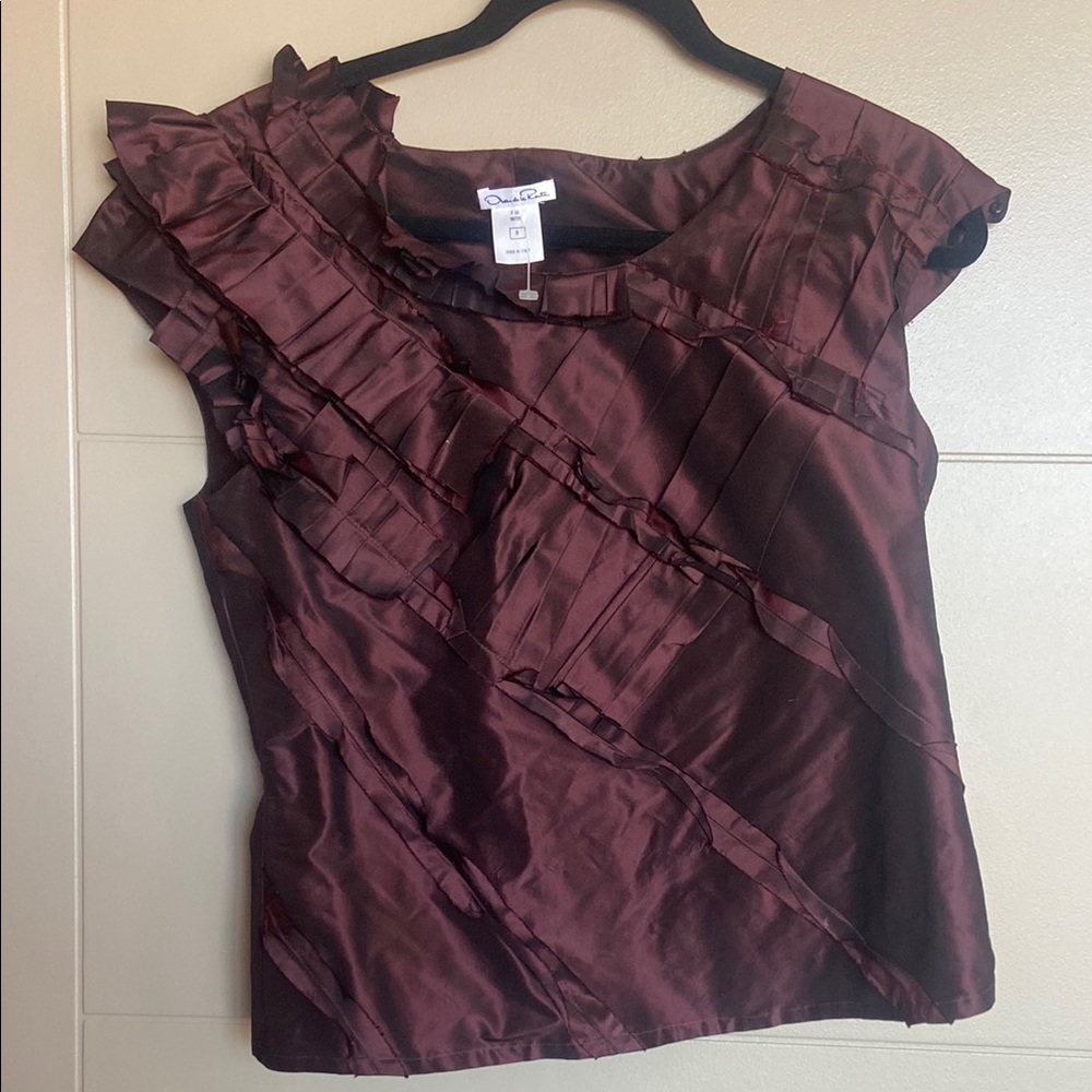 Oscar de La Renta Women's Burgundy Top